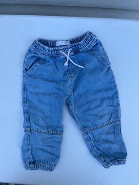 Zara Light Blue Denim Jogger Pants